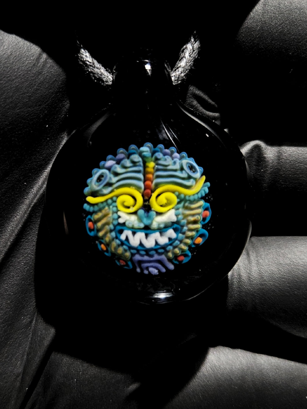 Face Implosion Pendant #4- OopaziGlass