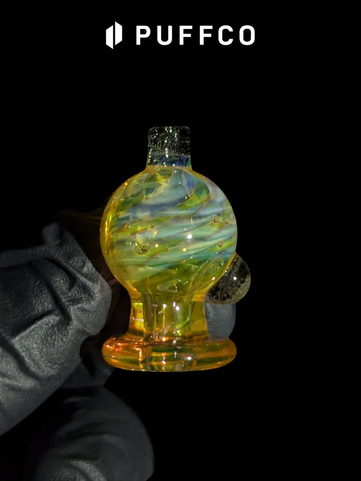 Puffco Fumed Midnight Bubble Cap - Strawberry Glass
