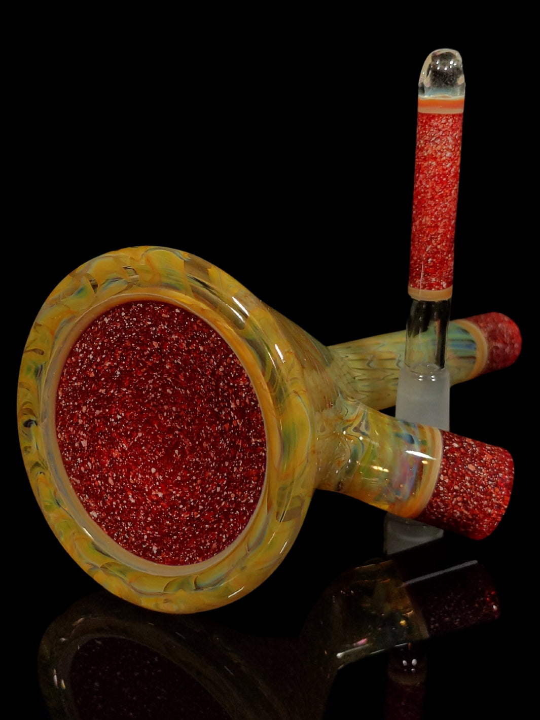 Red Blizzard Fumed Beaker Tube Rig - StrawberryGlass