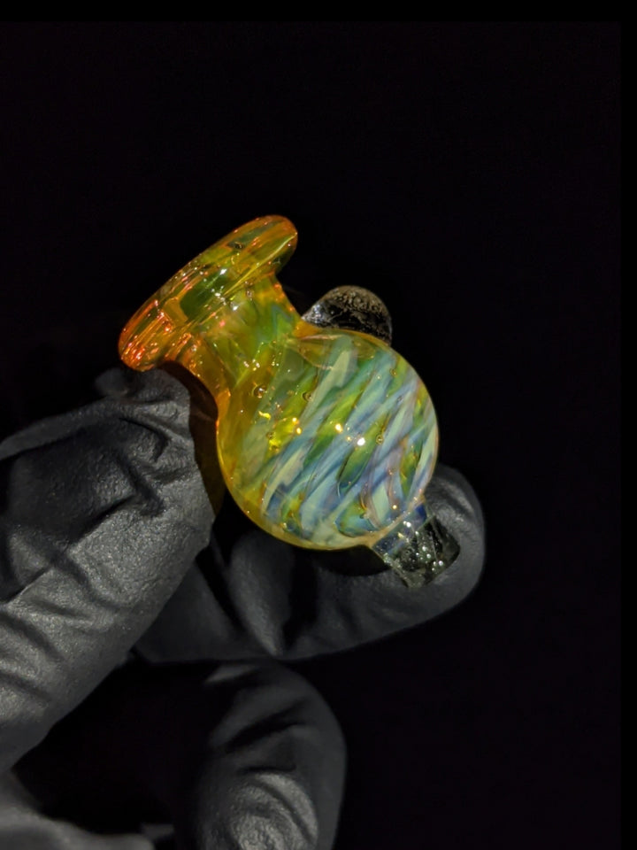 Puffco Fumed Midnight Bubble Cap - Strawberry Glass