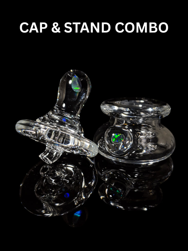 Cap & Stand Combo - Clear Flat Cap - CPB Glass