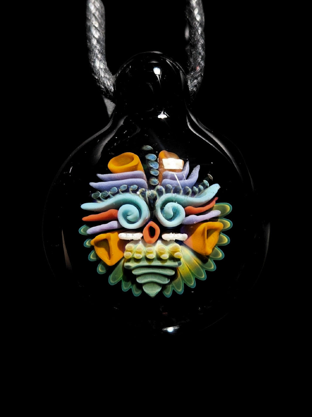 Face Implosion Pendant #7 - OopaziGlass