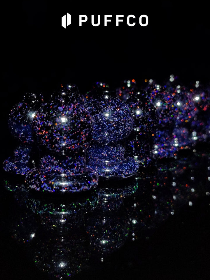 Puffco Black Crushed Opal Bubble Cap - Strawberry Glass