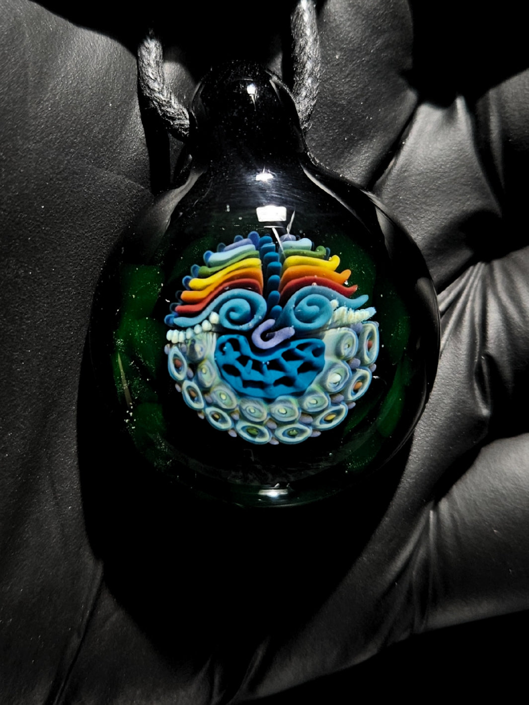 Face Implosion Pendant #6 - OopaziGlass
