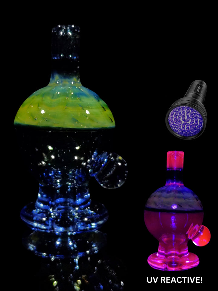 UV - Blue / Pink Bubble Cap - Strawberry Glass