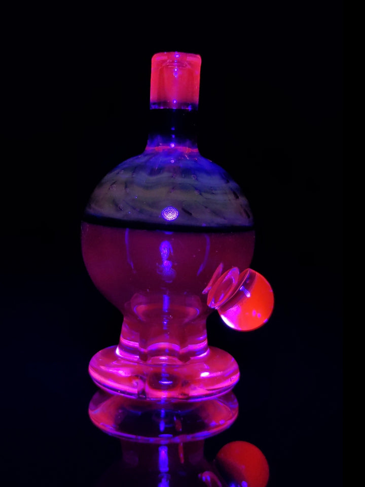 UV - Blue / Pink Bubble Cap - Strawberry Glass