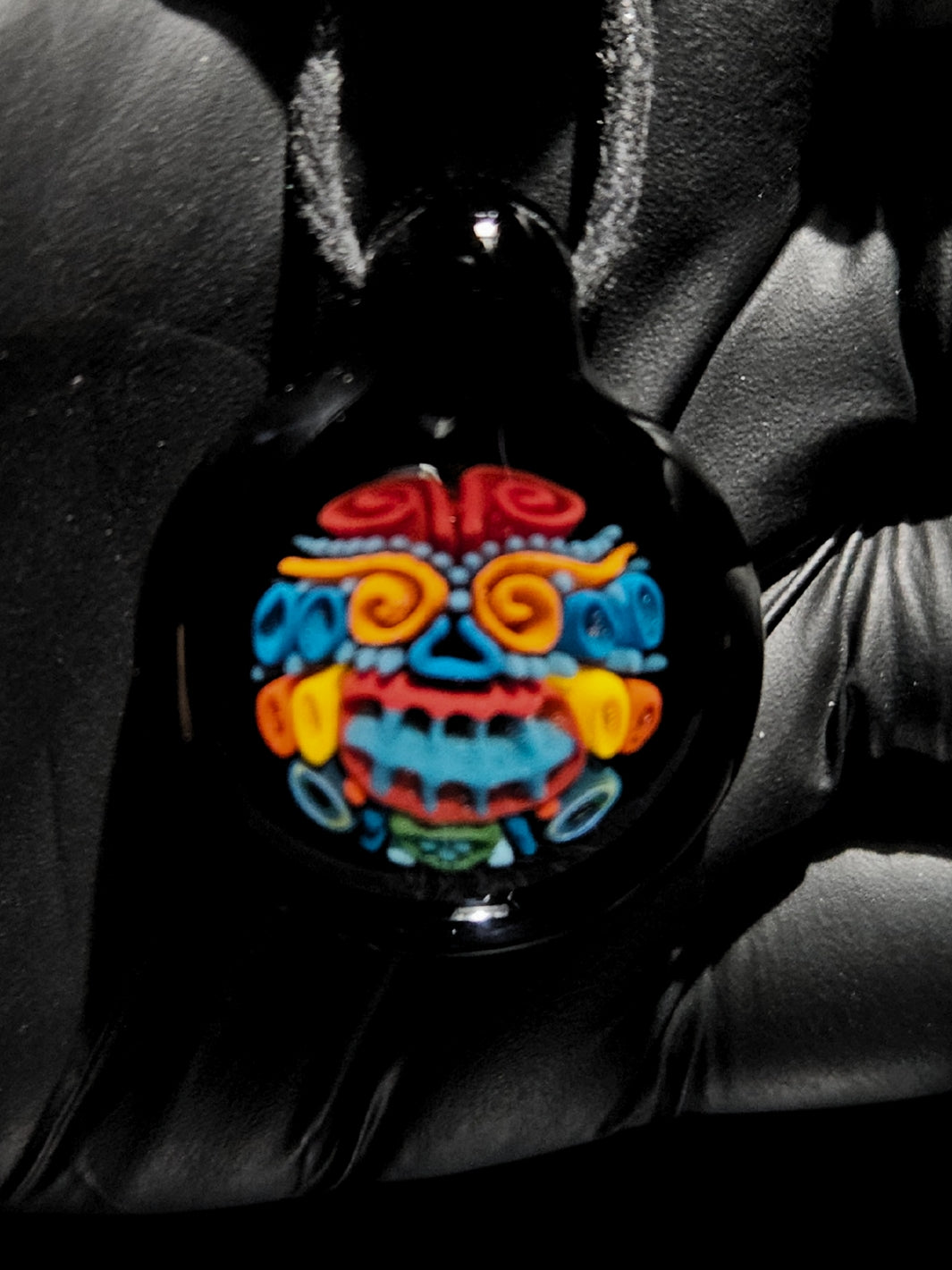 Face Implosion Pendant #5- OopaziGlass