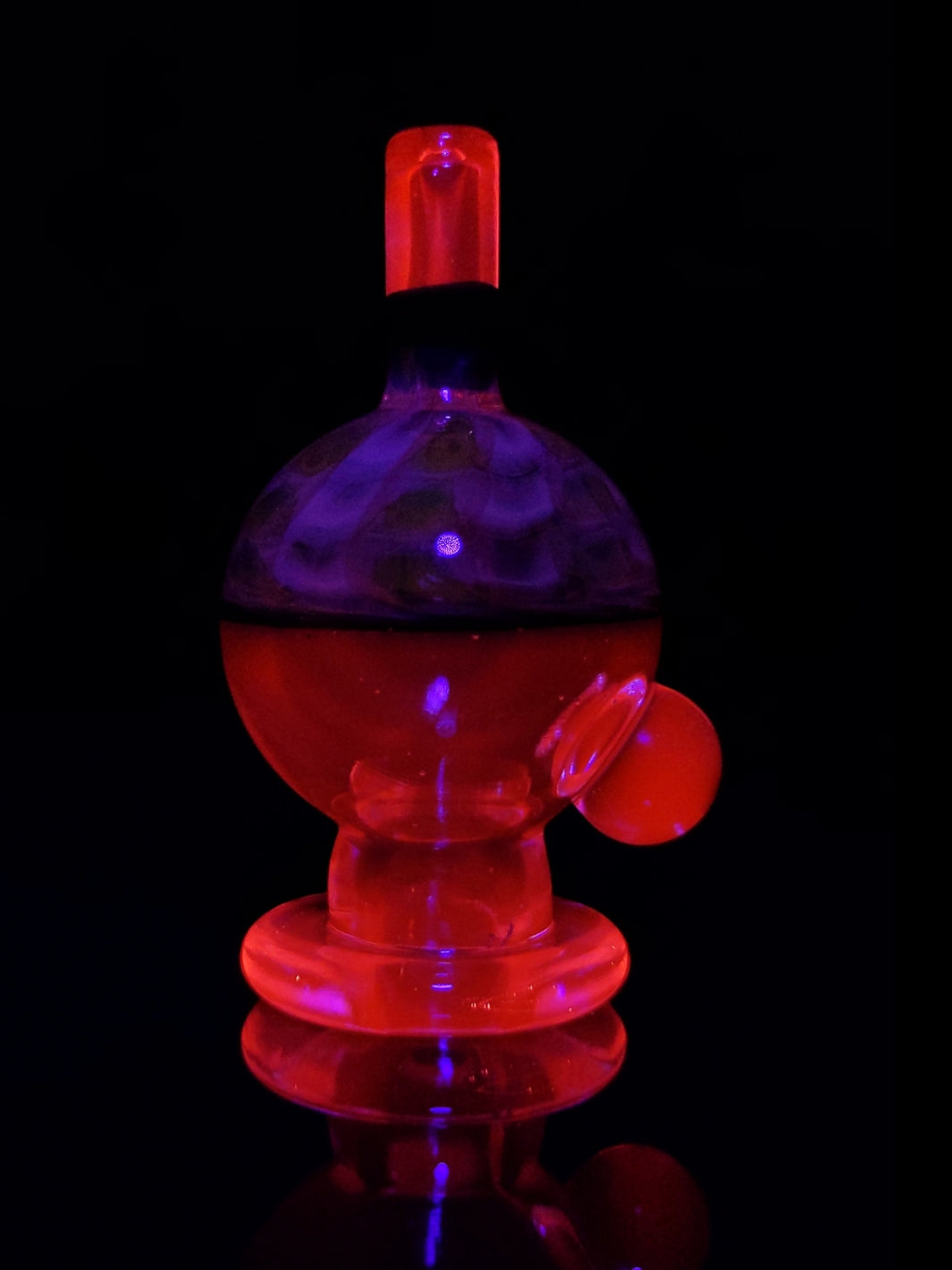 UV - Clear & Pink/Red Bubble Cap - Strawberry Glass