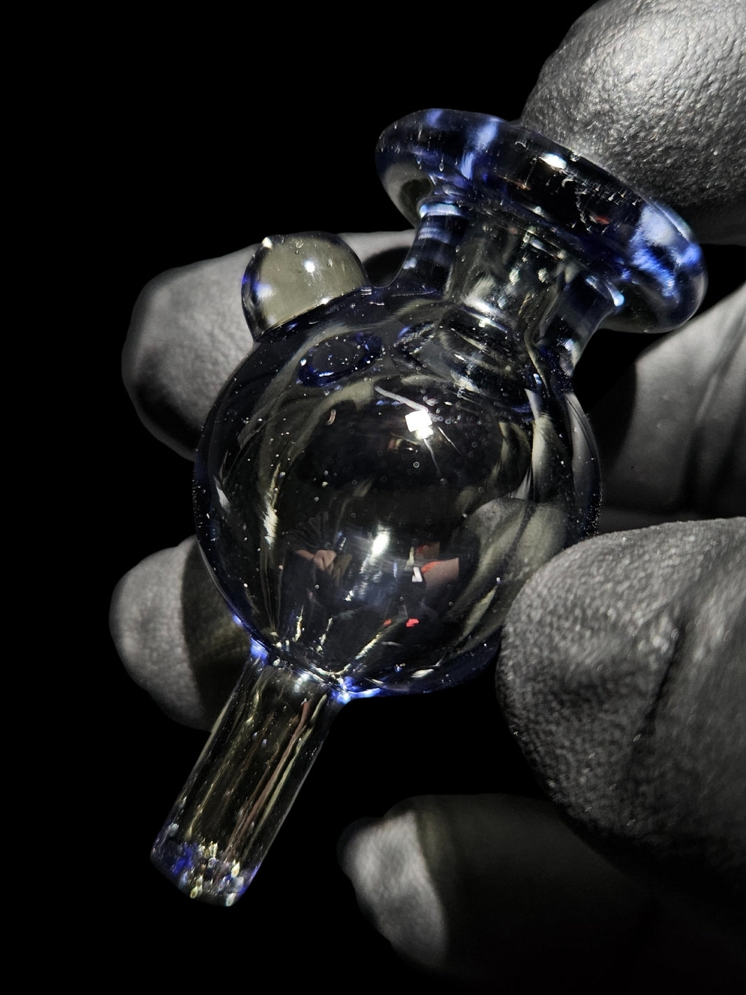 Hint of Blue Bubble Cap - Strawberry Glass