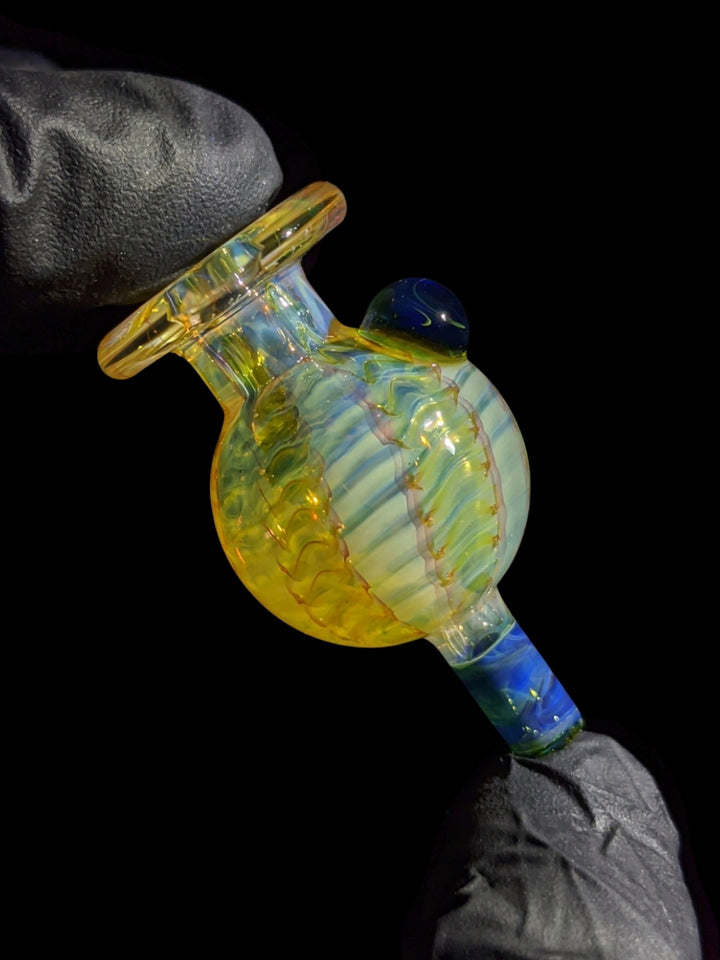Fumed Ocean Floor Bubble Cap - Strawberry Glass