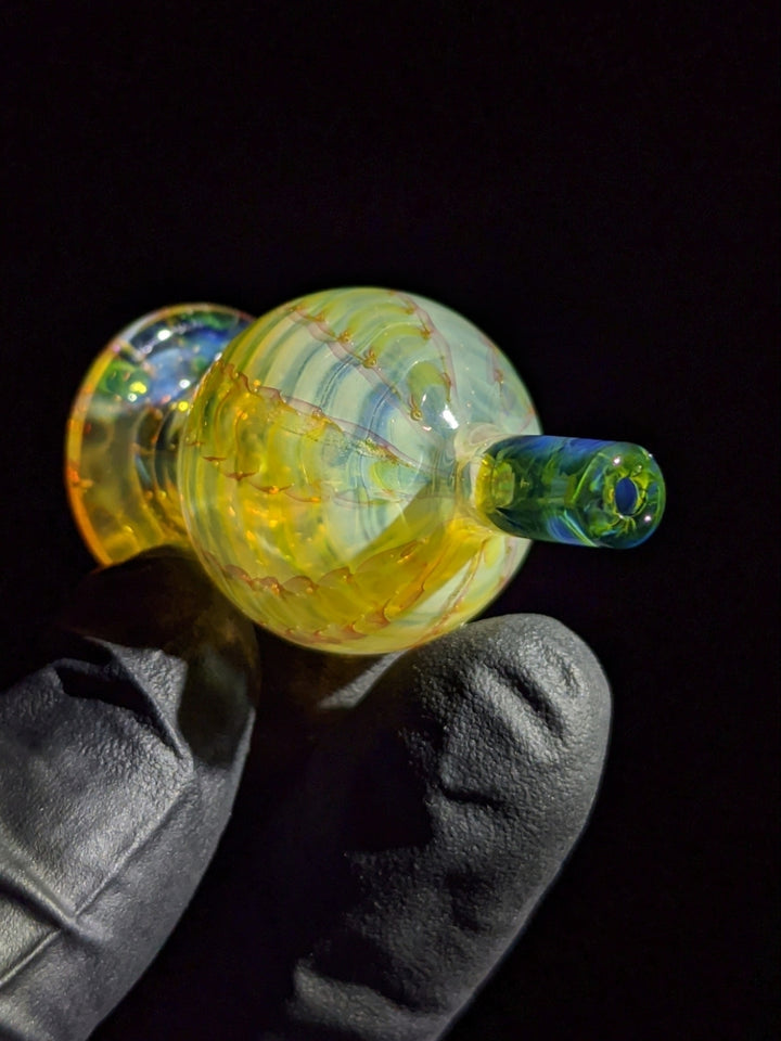 Fumed Ocean Floor Bubble Cap - Strawberry Glass