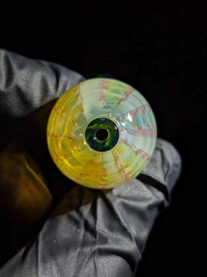 Fumed Ocean Floor Bubble Cap - Strawberry Glass