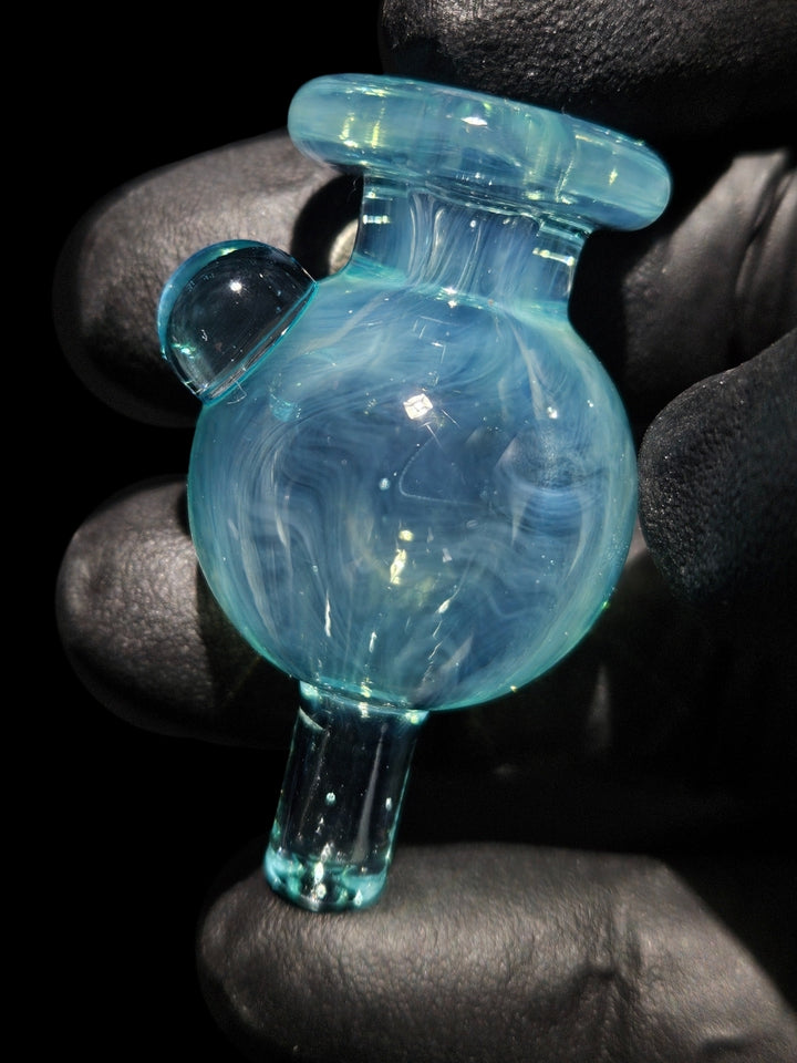 Blue Glass Bubble Cap - Strawberry Glass