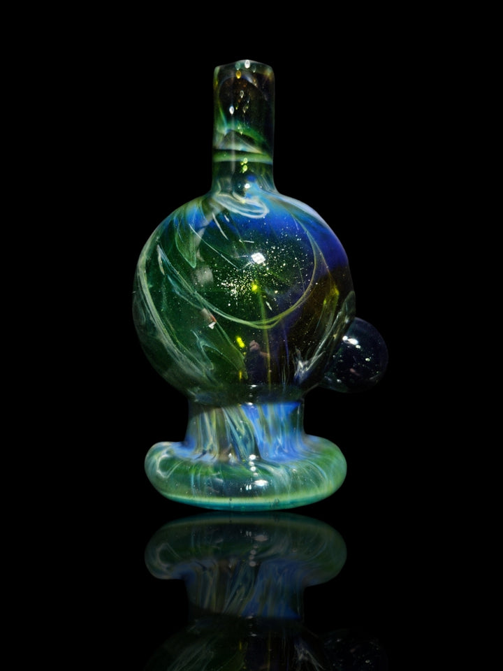 Deep Green Bubble Cap - Strawberry Glass