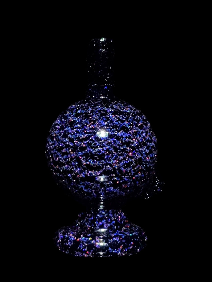 Black Crushed Opal Bubble Cap - Strawberry Glass