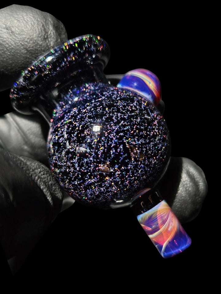 Bubblegum Crushed Opal Bubble Cap - Strawberry Glass
