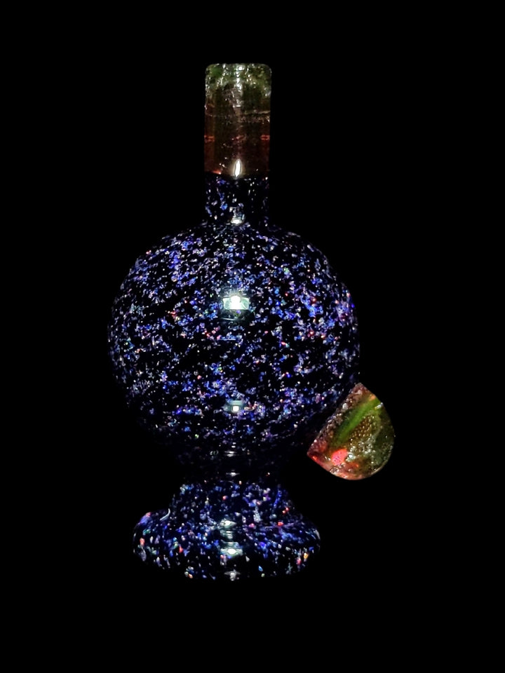 Gold Ruby Crushed Opal Bubble Cap - Strawberry Glass