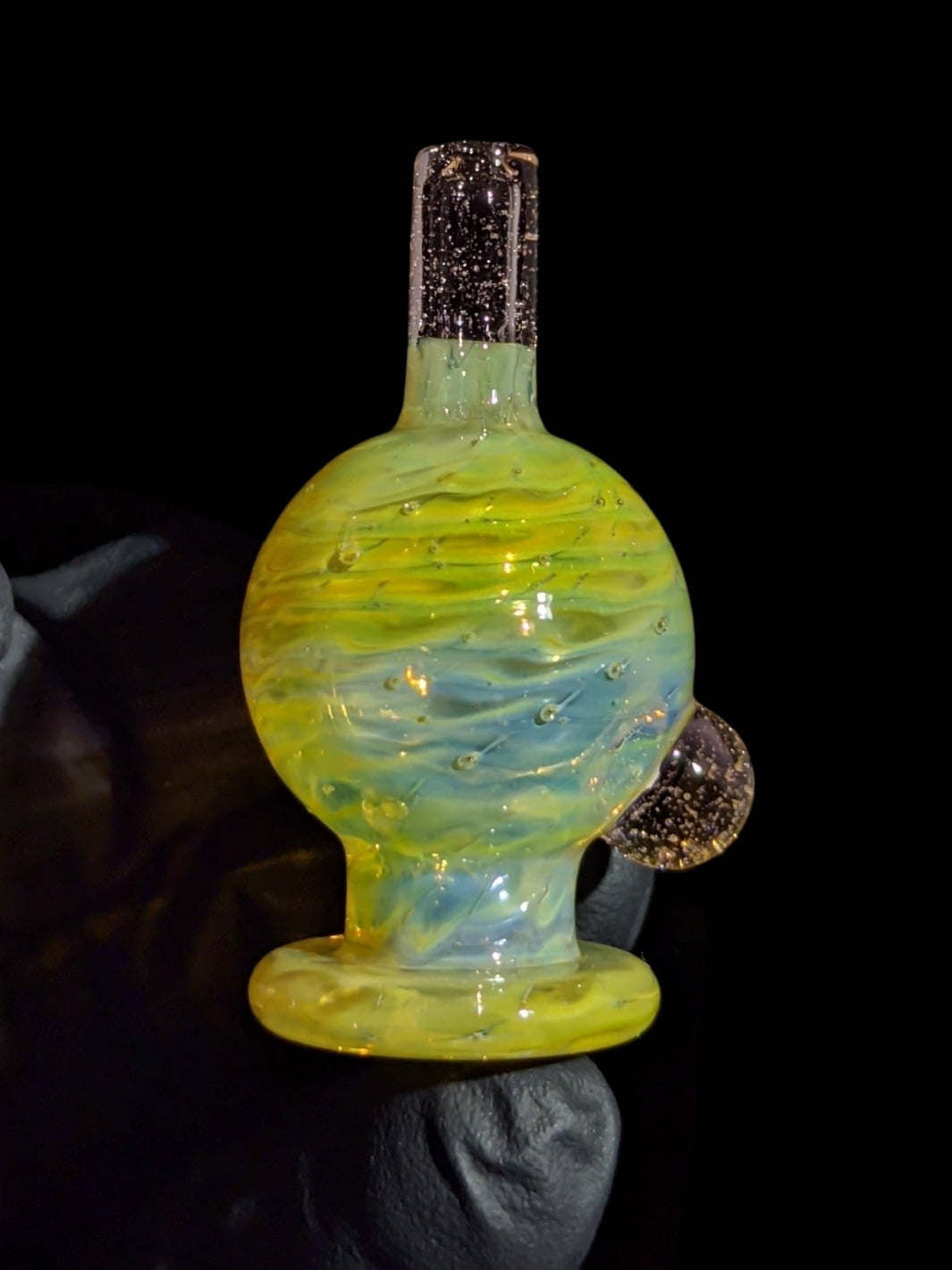 Fumed Pink Lollipop Bubble Cap - Strawberry Glass