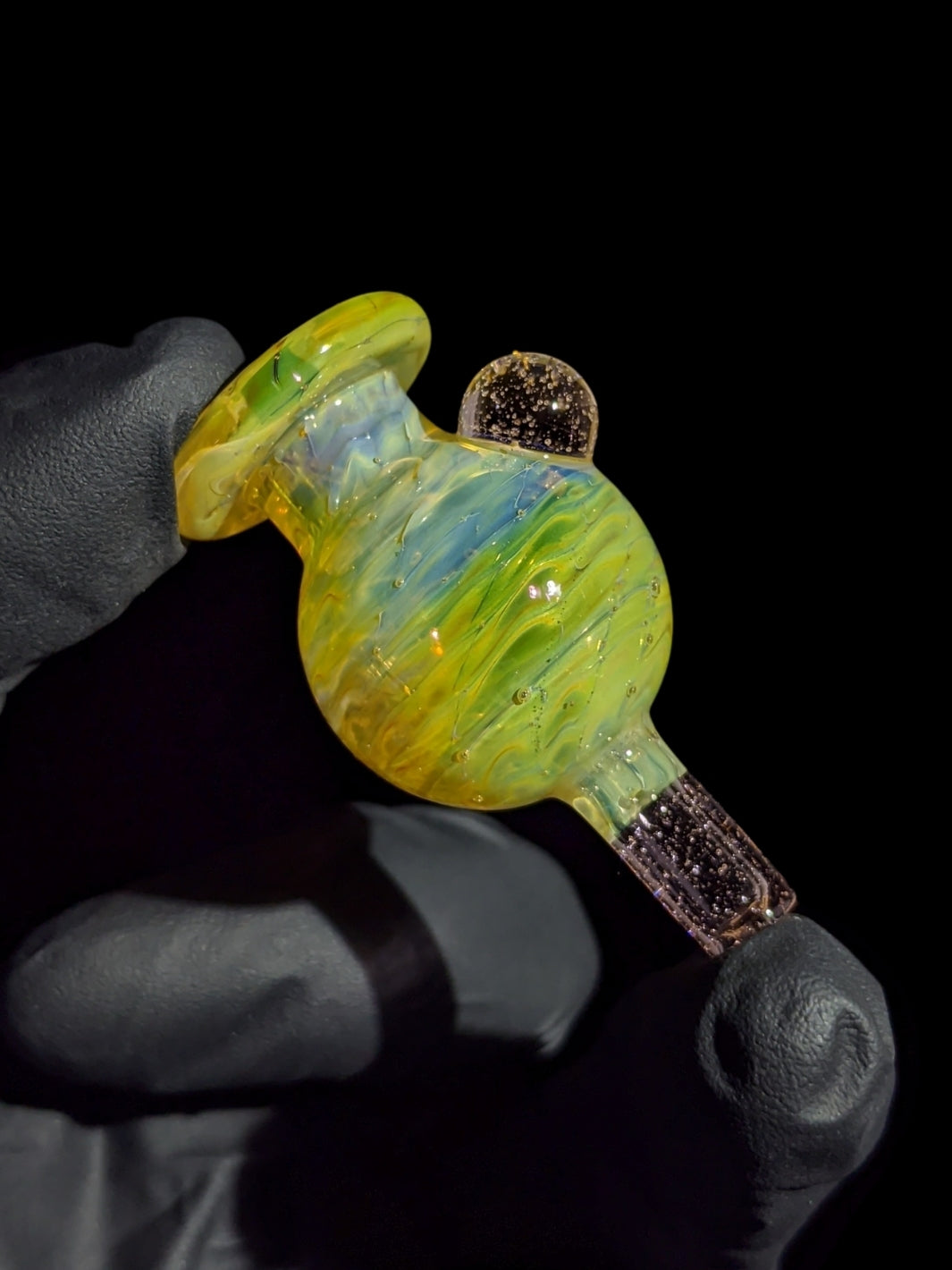 Fumed Pink Lollipop Bubble Cap - Strawberry Glass