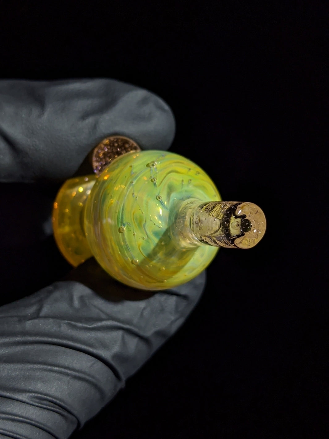Fumed Pink Lollipop Bubble Cap - Strawberry Glass