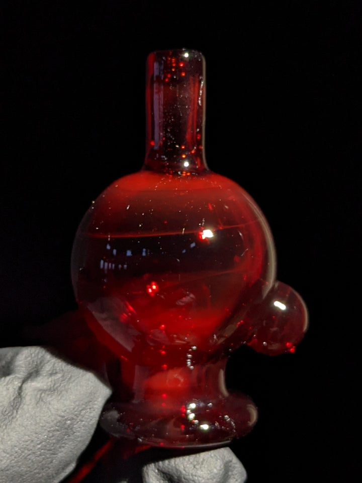 Red Shadow Bubble Cap - Strawberry Glass