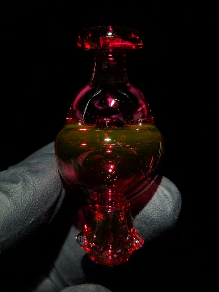 Spinner Gold Ruby Bubble Cap - KizmitGlass