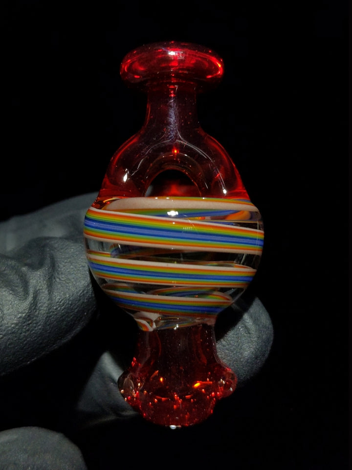 Spinner Rainbow Spiral Bubble Cap - KizmitGlass
