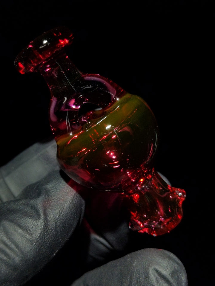 Spinner Gold Ruby Bubble Cap - KizmitGlass