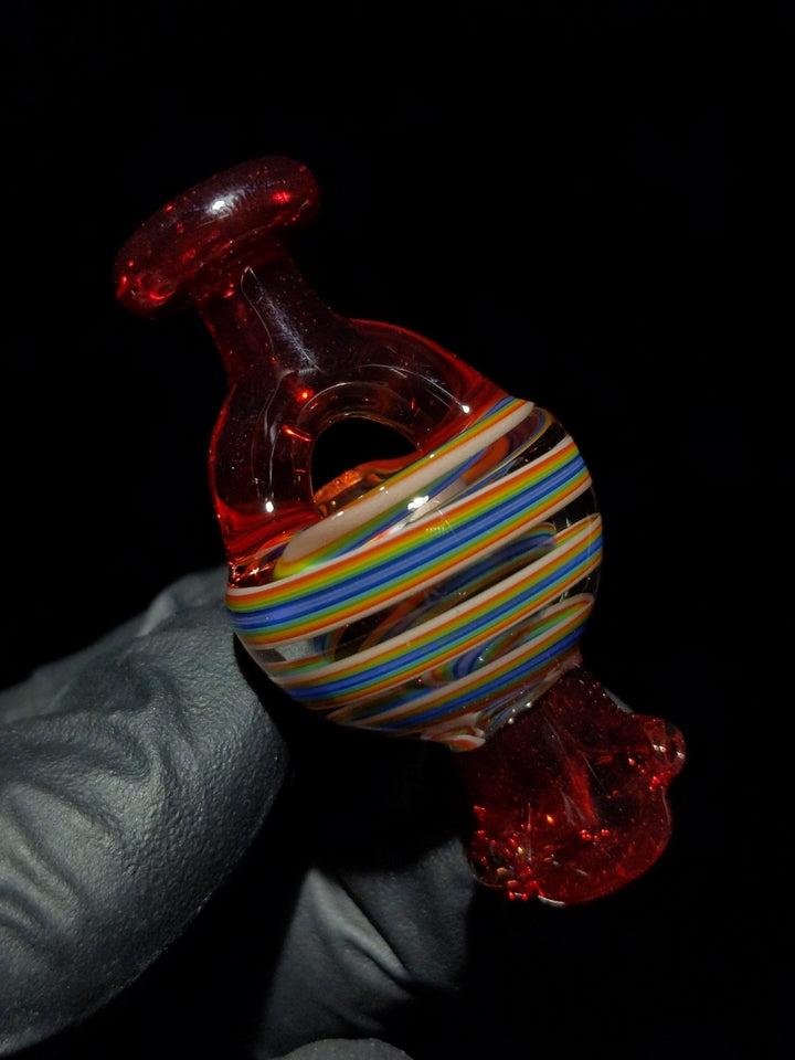 Spinner Rainbow Spiral Bubble Cap - KizmitGlass