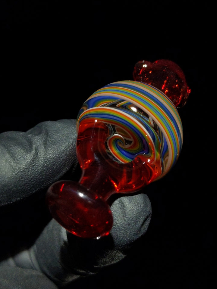 Spinner Rainbow Spiral Bubble Cap - KizmitGlass