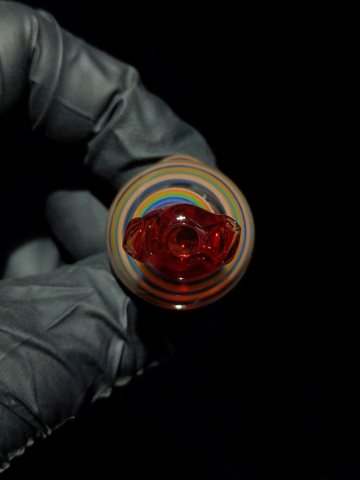 Spinner Rainbow Spiral Bubble Cap - KizmitGlass