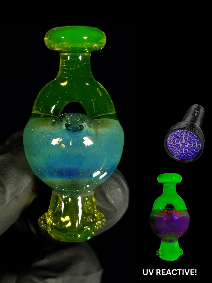 Spinner UV Green Bubble Cap - KizmitGlass