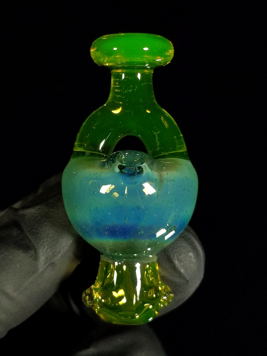Spinner UV Green Bubble Cap - KizmitGlass