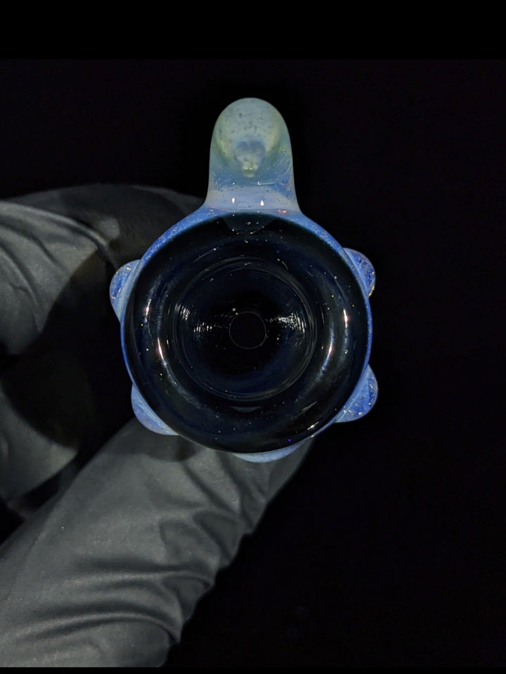 Blue Horn Handle 14mm Bowl - MessyGlass