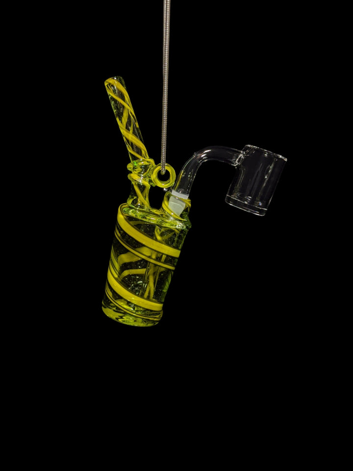 Mini Terp Pendant Cup Green Swirl - WeaponOfGlassDestruction