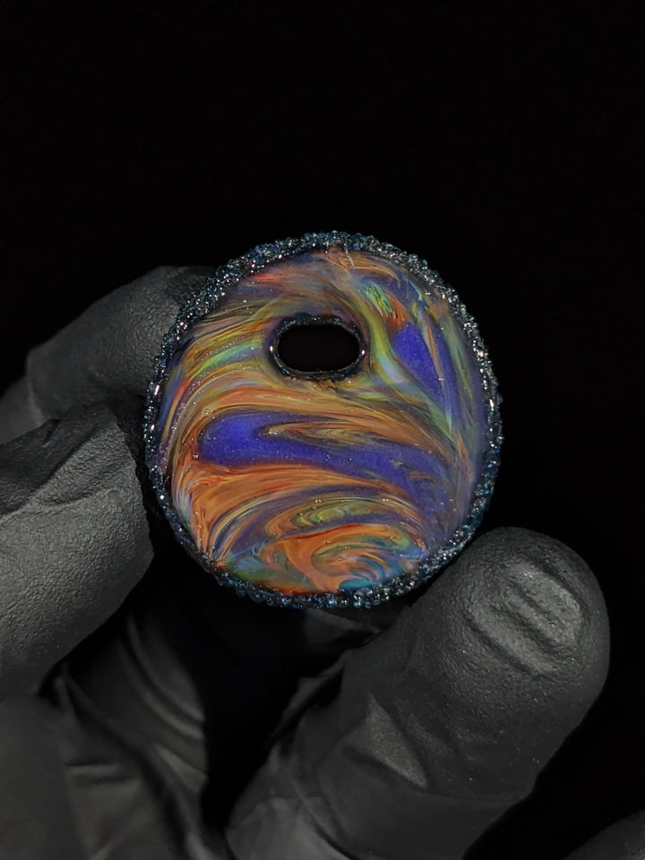 Hand-Blown Canvas Geode Pendant - MessyGlass