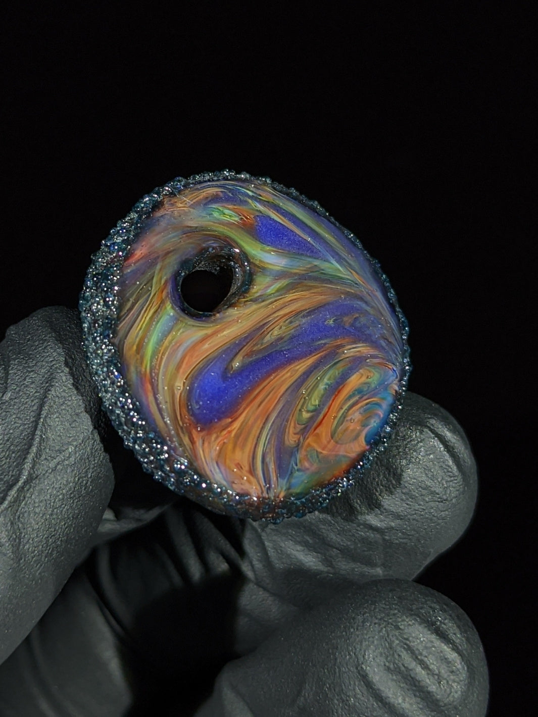Hand-Blown Canvas Geode Pendant - MessyGlass
