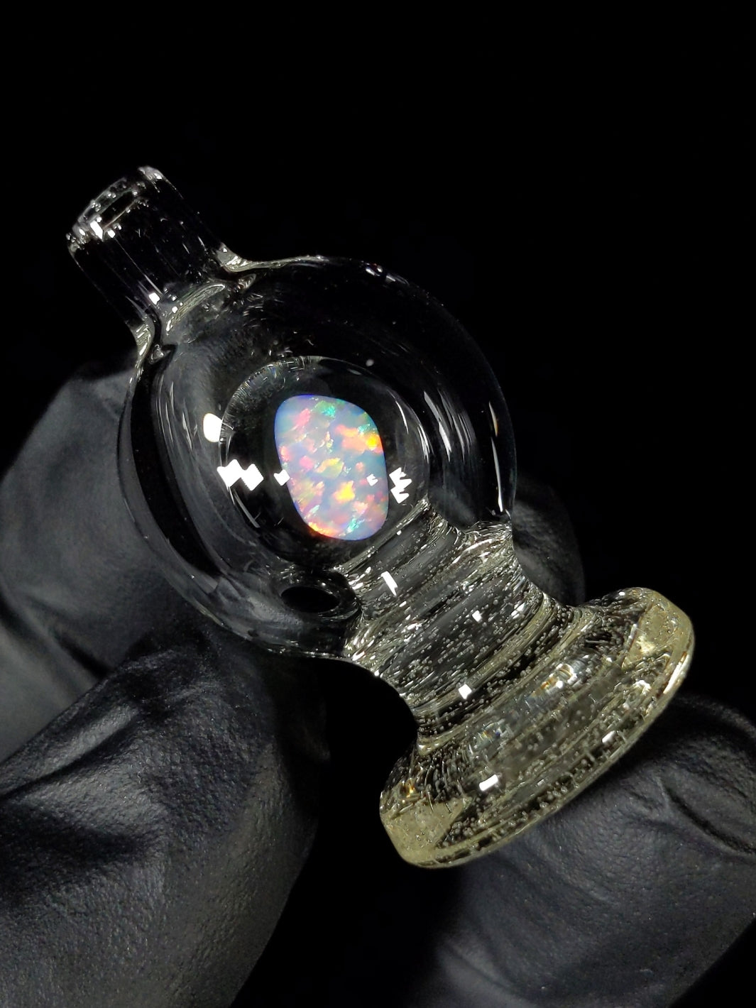 UV Reactive Opal Blu-V Bubble Cap - Soup_Glass