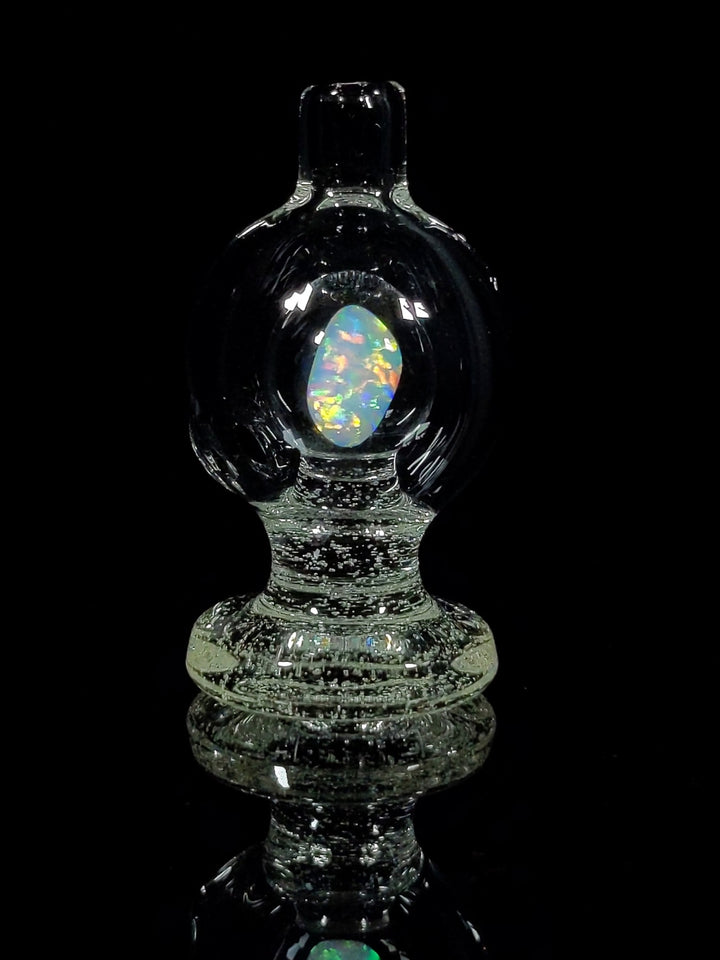 UV Reactive Opal Blu-V Bubble Cap - Soup_Glass